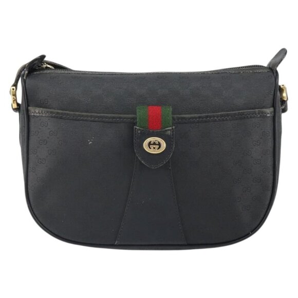 Authentic GUCCI Micro GG Supreme Web Sherry Line Bag PVC Black 001 754 6177 - Picture 9 of 16